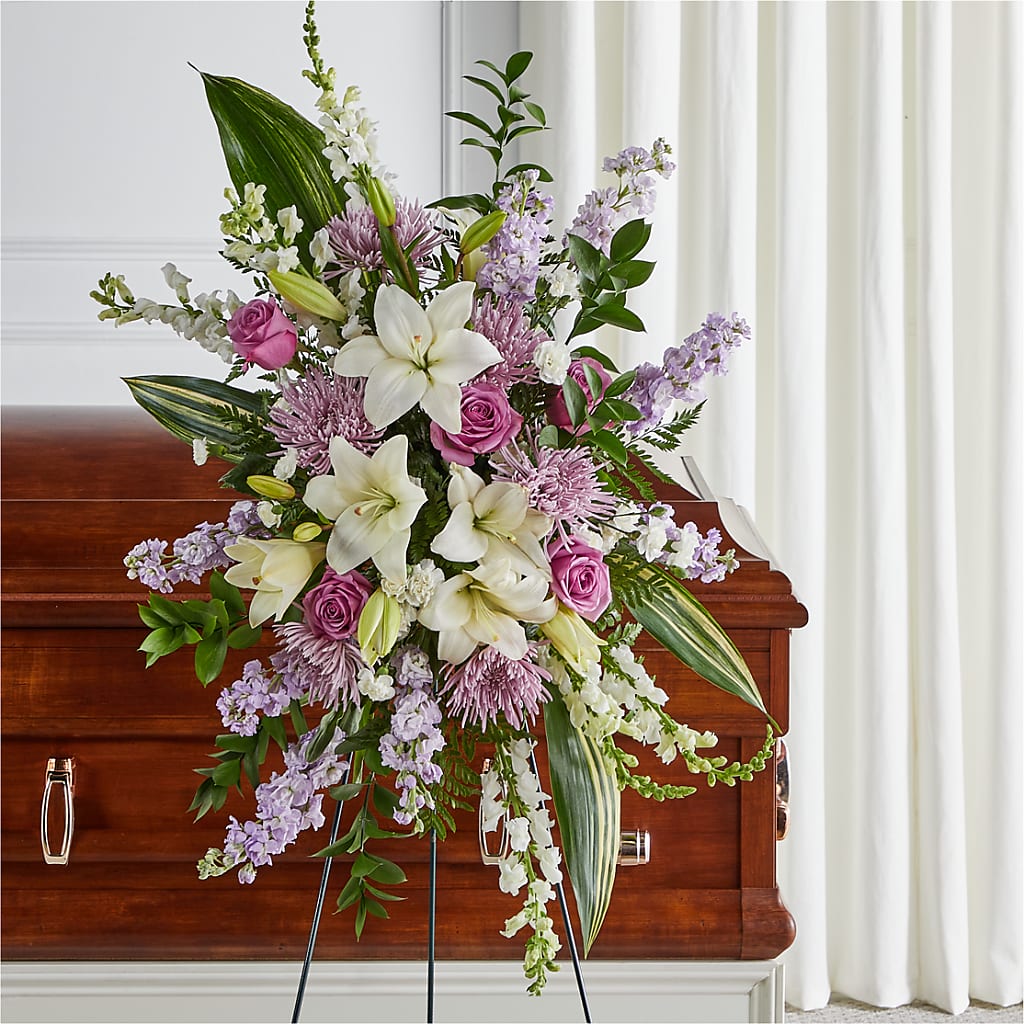 Grateful Hearts Standing Spray – Morningside Blooms Llc, Kansas City MO
