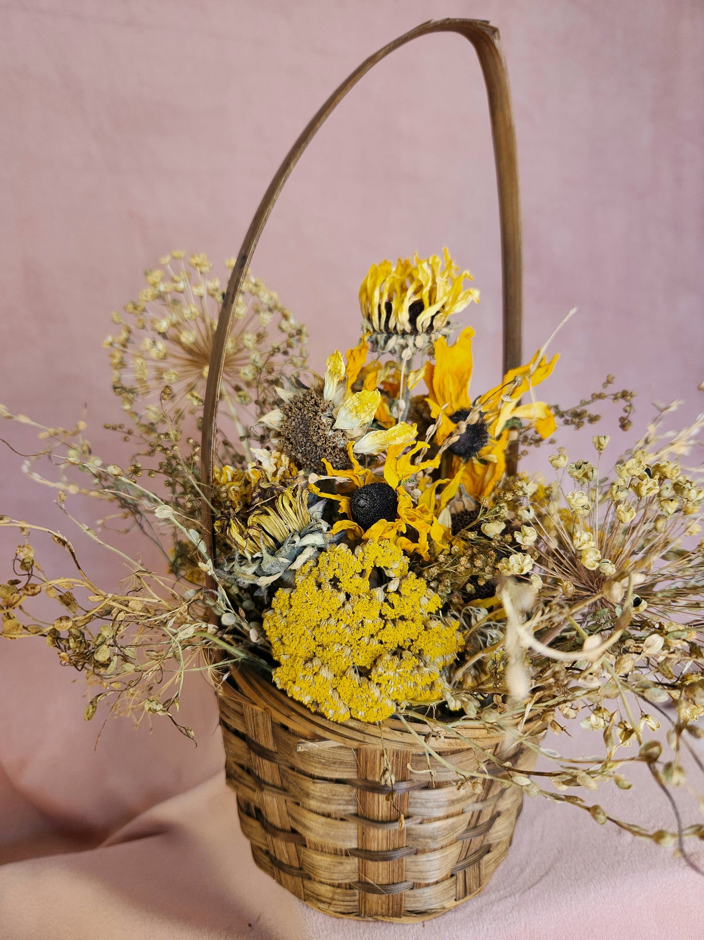 Golden Basket Dried Florals